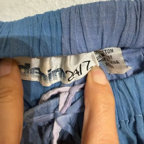 Denim 24/7 Blue Colorblock Maxi Skirt Boho Artsy Cotton Flowy Plus 24W - Picture 2 of 3